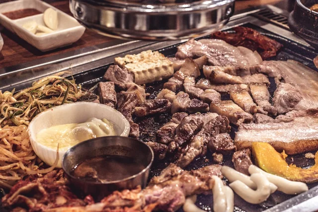고기구이 소스 및 집기 한국 밀키트 및 식재료